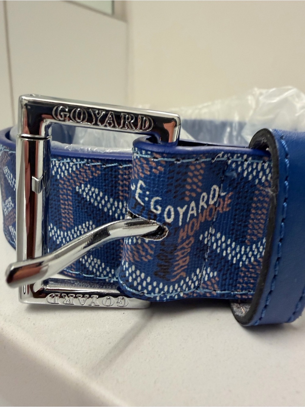 Goyard Blue Monogram Belt – Size 30-32 Waist - Picture 4 of 16